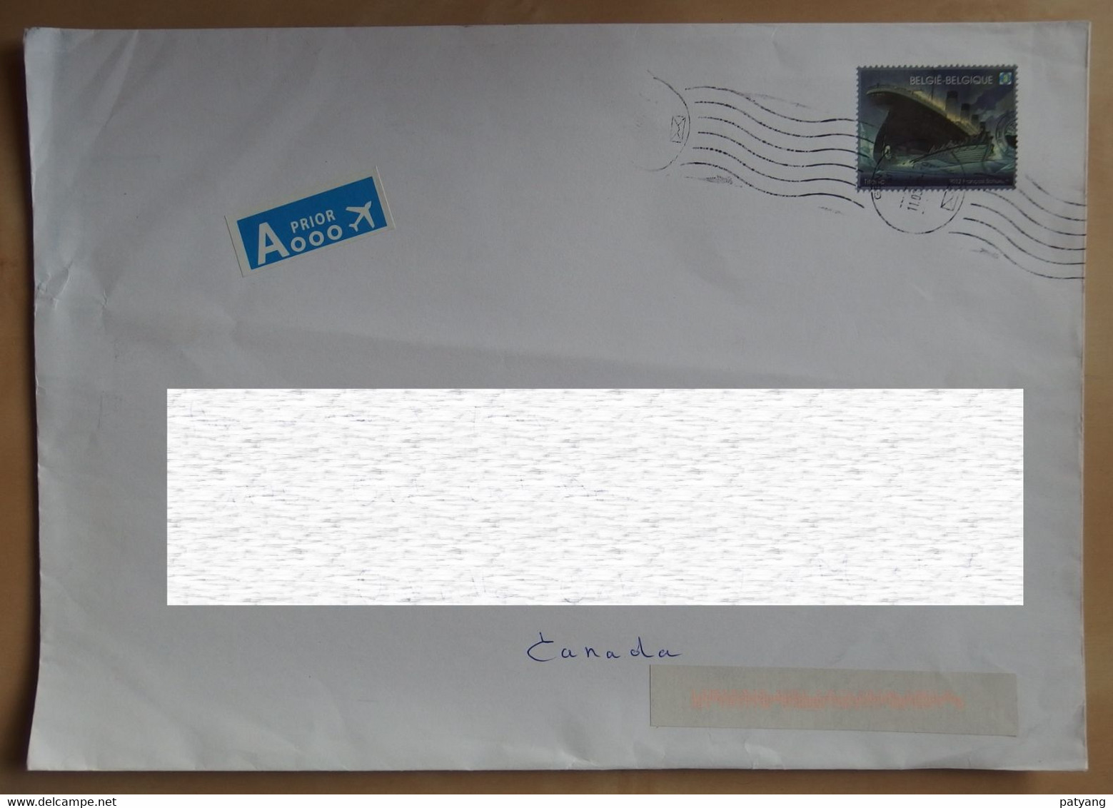 2022 Belgium To Canada Cover (Titanic) - Lettres & Documents