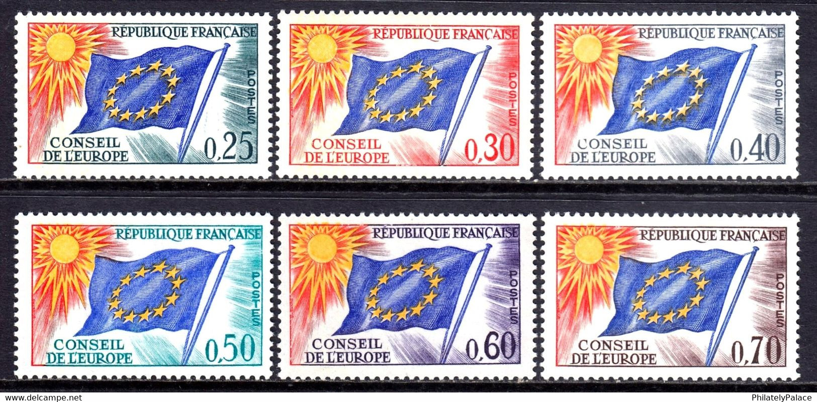 France 1965-71 Council Of Europe Complete Mint MNH Set (**) - 1961 Marianne (Cocteau)