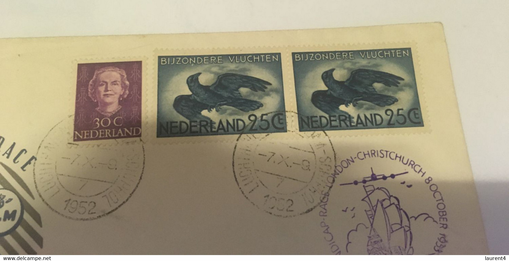 (2 H 26) New Zealand - Christchurch Air Race - 1952 - With Netherlands Stamps - Covers & Documents