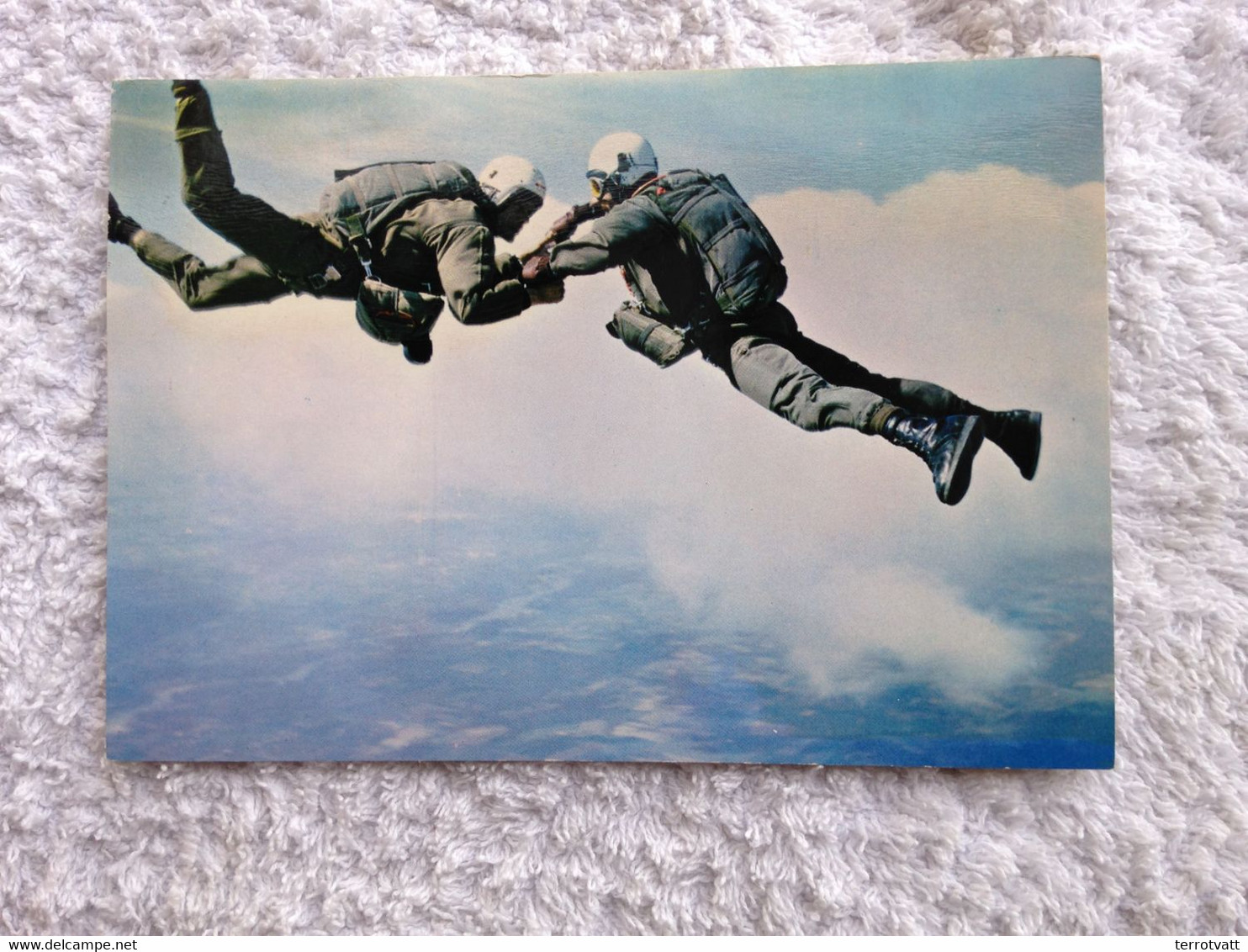 Ensemble de photos carte postale souvenir service militaire parachutiste