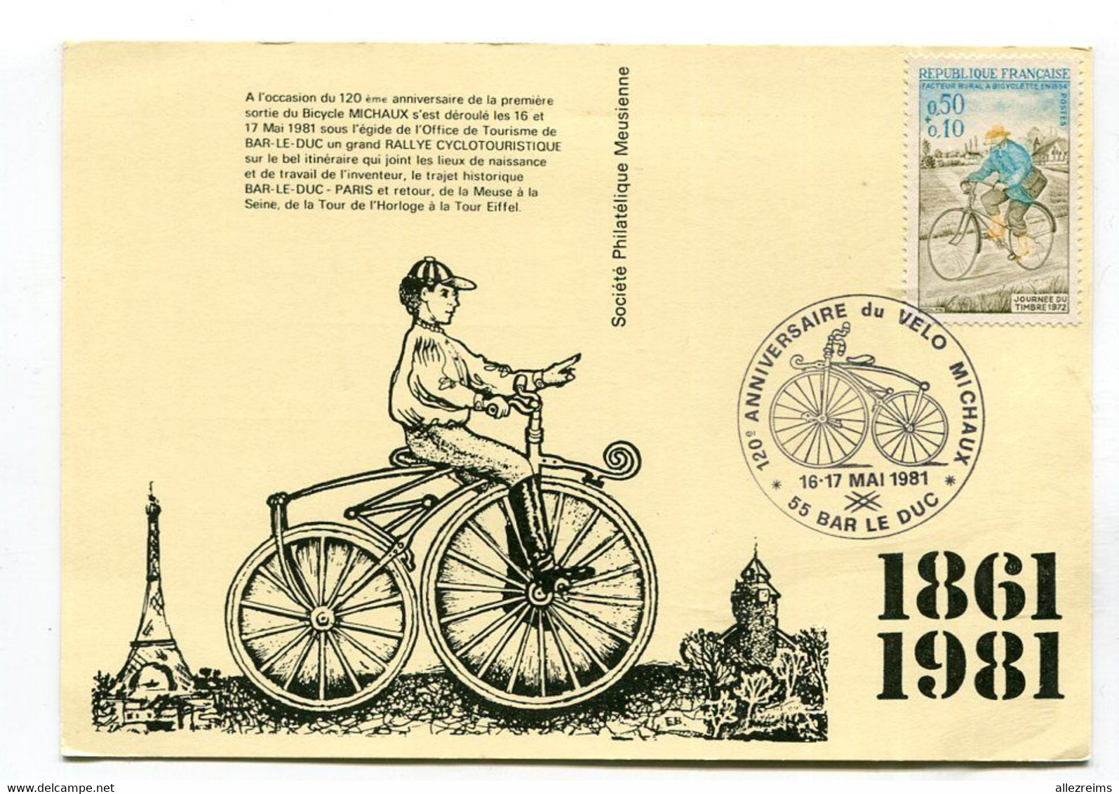 Carte Cyclisme Bar Le Duc Vélo Michaux 1981  A   VOIR   !!! - Cycling