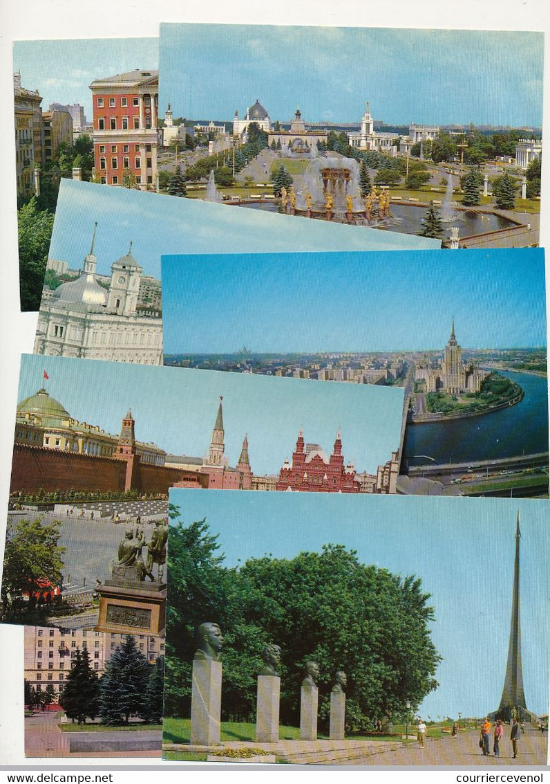 URSS - 34 entiers Cartes postales touristique de MOSCOU - Monuments divers - 10 timbre rouge, 24 timbre noir