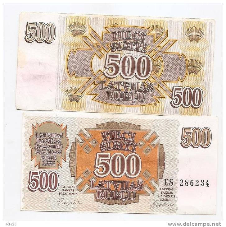 LATVIA Lettland LETTONIA 500 Rubles Roubles 1992 VF +++ RARE EX USSR RUSSIA - Lettland