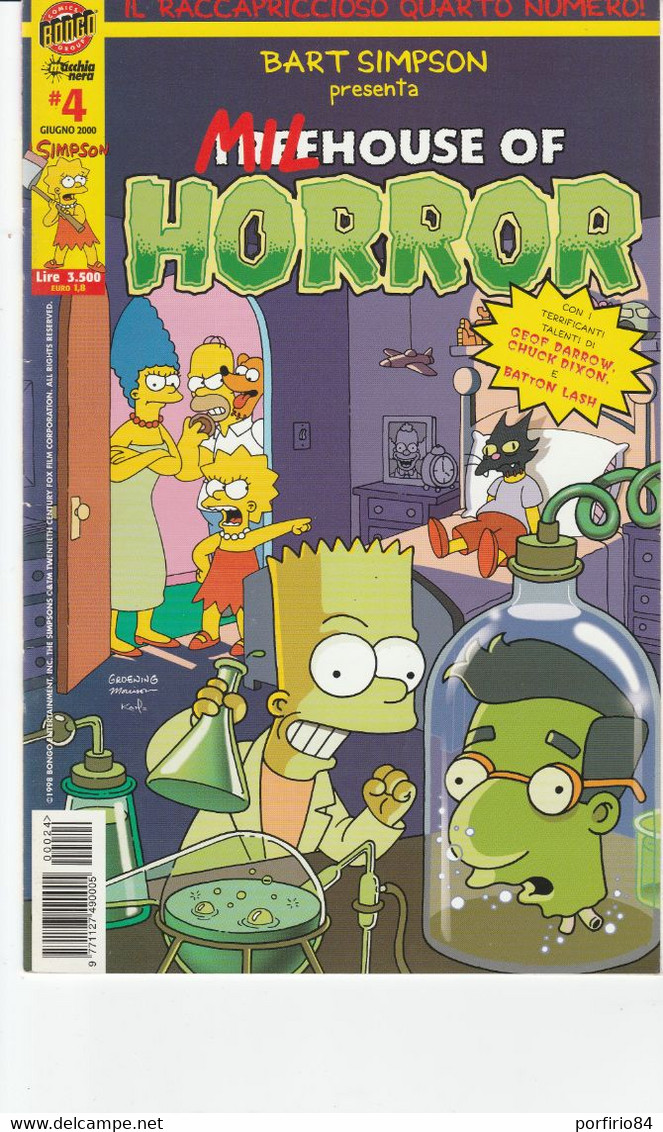 BART SIMPSON PRESENTA MILHOUSE OF HORROR N.4 GIUGNO 2000 - Humoristiques