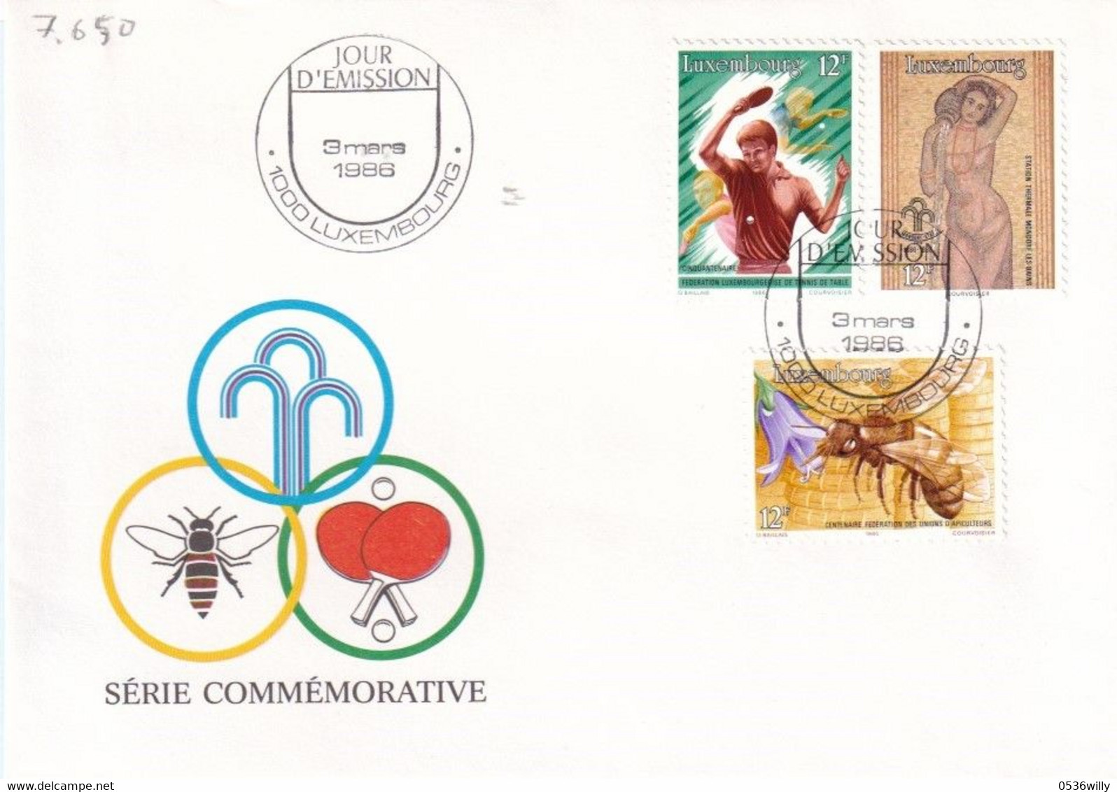 Luxembourg 1986 - FDC Jahresereignisse (7.650) - Storia Postale
