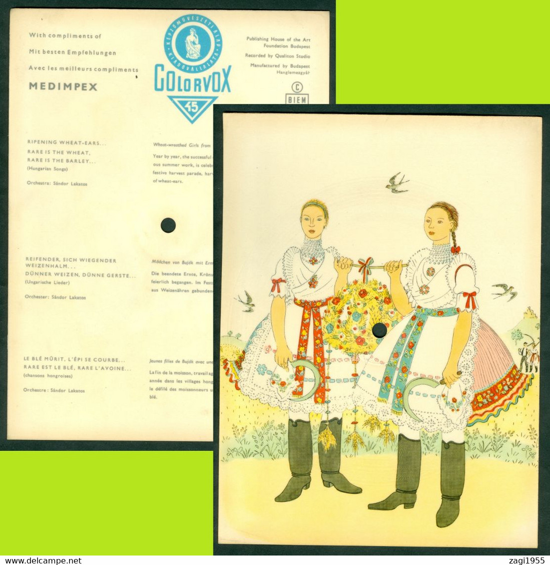 Hungary Music Gramophone Record 45 Promotional Costume Custom Harvest MEDIMPEX COLORVOX Qualiton - Country & Folk