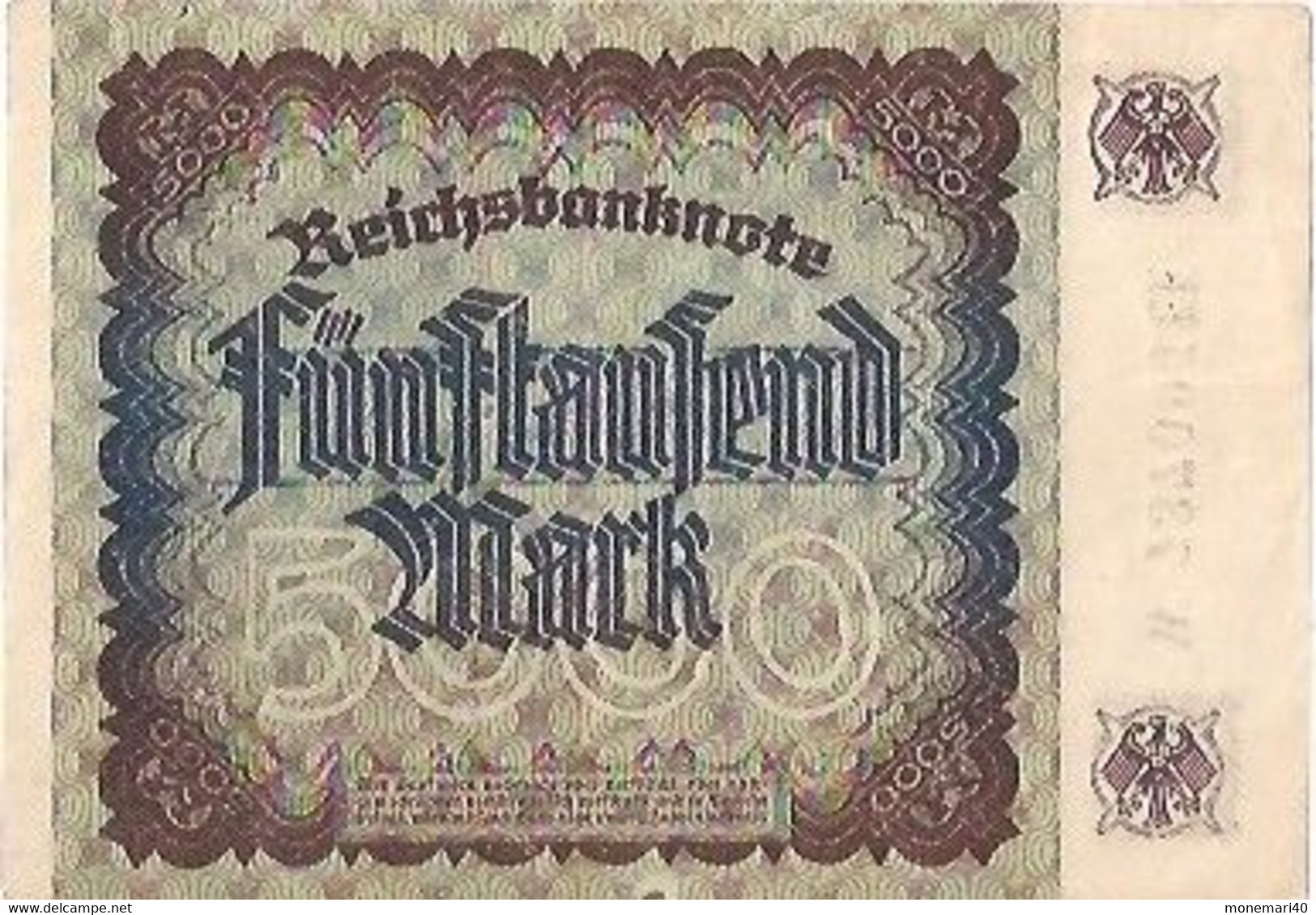 ALLEMAGNE 5000 MARK - M168949 BK - REICHSBANKNOTE - 2 DÉCEMBRE 1922 - 5000 Mark