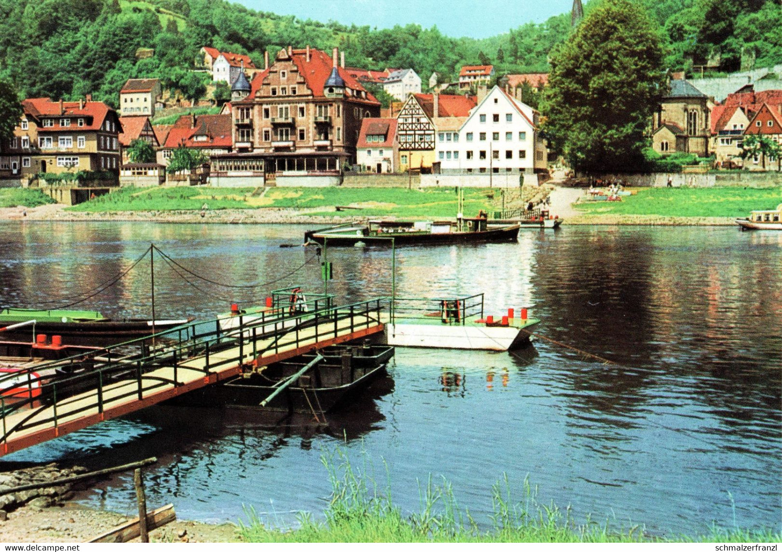 AK Stadt Wehlen Anleger Fähre Gasthof Cafe Richter A Pötzscha Rathen Obervogelgesang Lohmen Pirna Sächsische Schweiz DDR - Wehlen