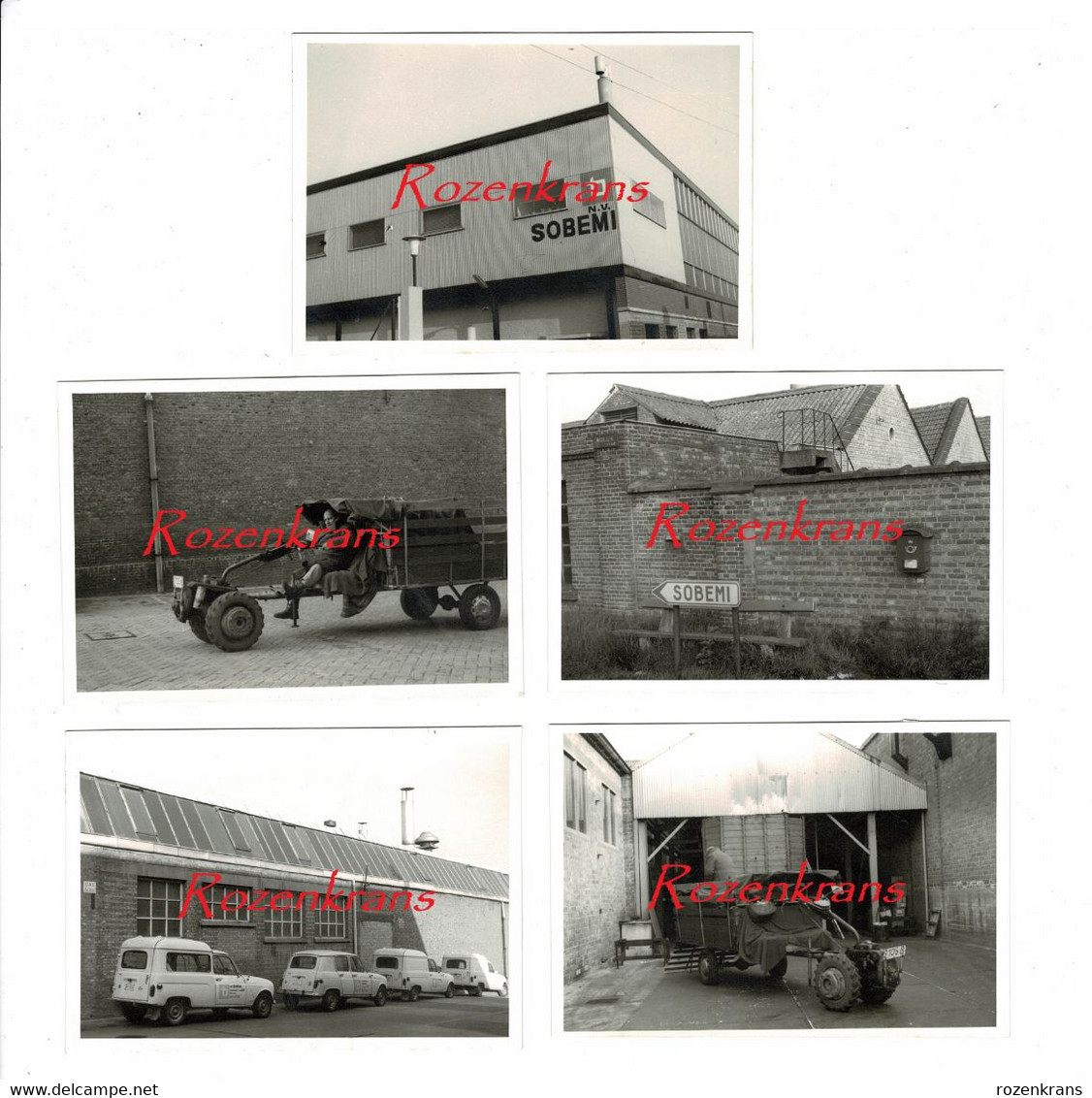 Lotje 5x Unieke Oude Foto's Foto SOBEMI NV Lint +/- 1975 Conservenblikfabriek Staalbedrijf Canning Manufacturer Fabriek - Niel