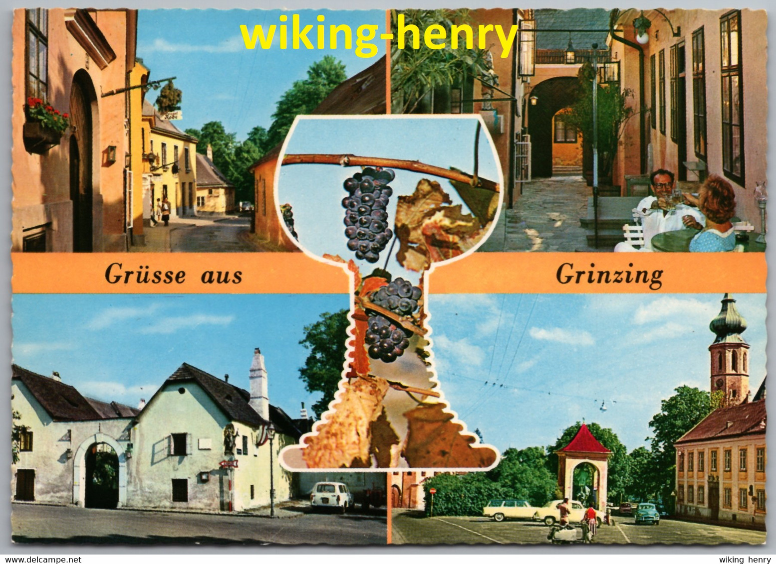 Wien Grinzing - Mehrbildkarte 1   Mit Stempel Ersttag Und Den Briefmarken Aus Block 4 - 1000 Jahre Österreich - Grinzing