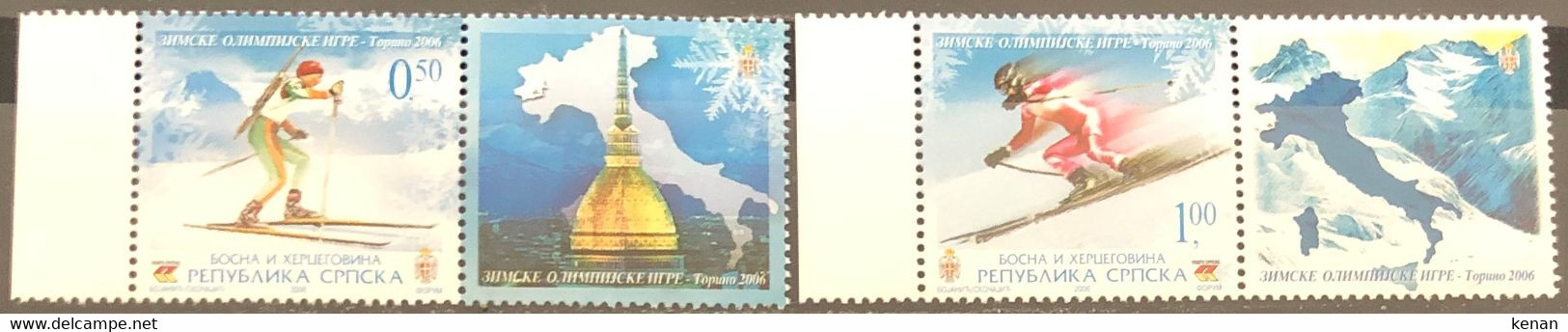 Bosnia And Herzegovina, Republic Of Srpska, 2006, Mi: 360/61 With Labels (MNH) - Hiver 2006: Torino