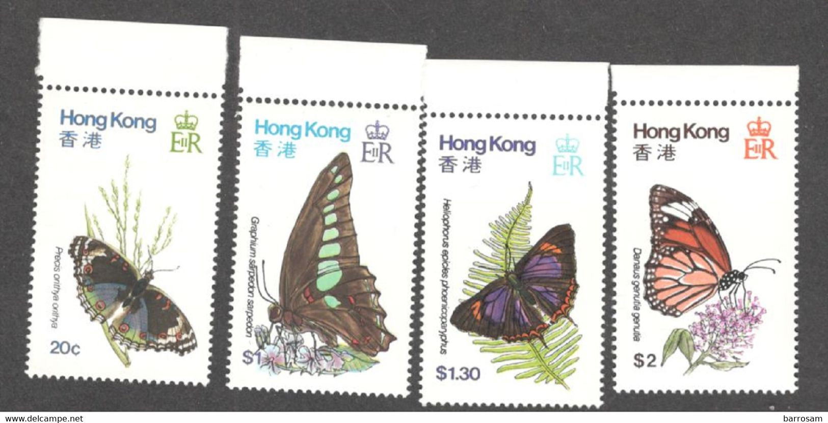 HONG KONG 1979:Michel353-6mnh**with Margins BUTTERFLIES - Unused Stamps