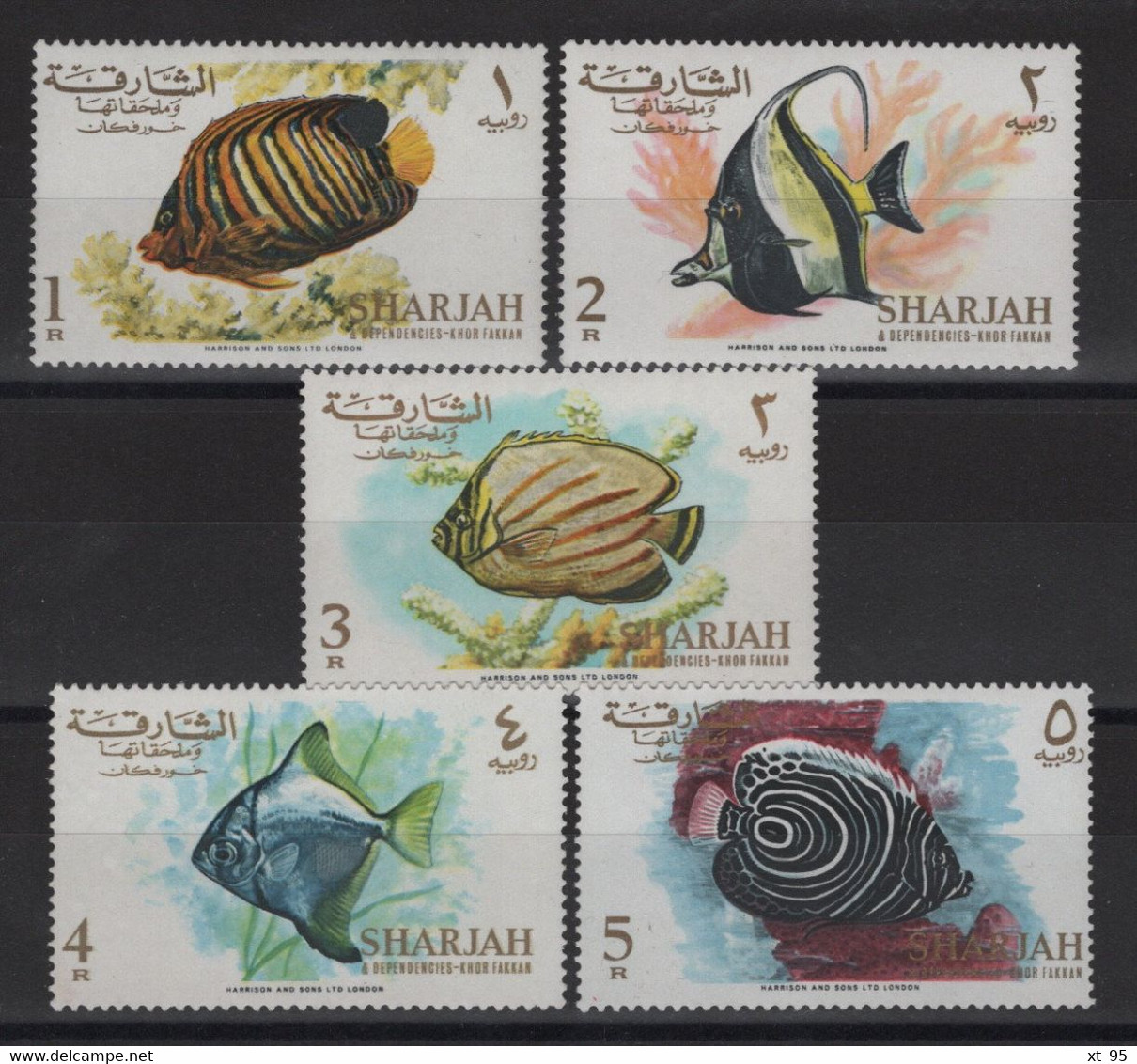 Sharjah - N°160 à 164 - Faune - Poissons - Cote 14€ - ** Neuf Sans Charniere - Schardscha