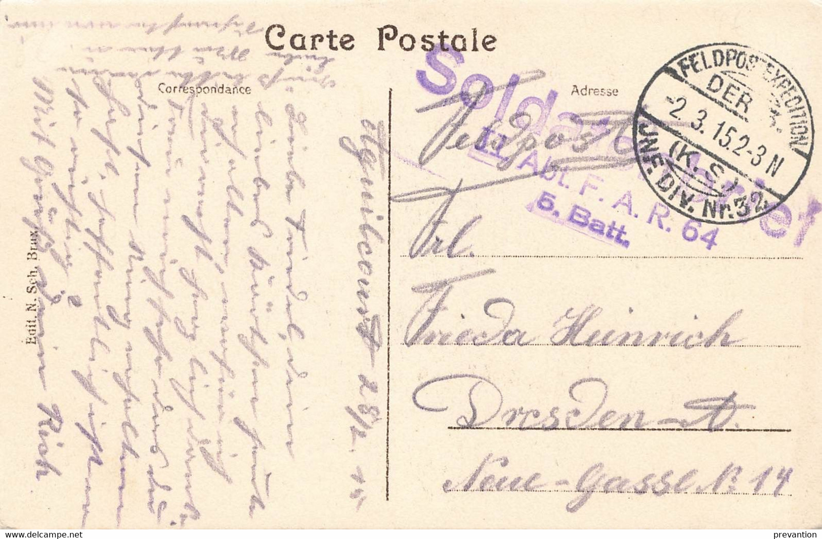 Les Soldats Allemands à BRUXELLES - Marins à Cheval Devant La Caserne D'ETTERBEEK - Carte Colorée Et Circulé En 1915 - Etterbeek