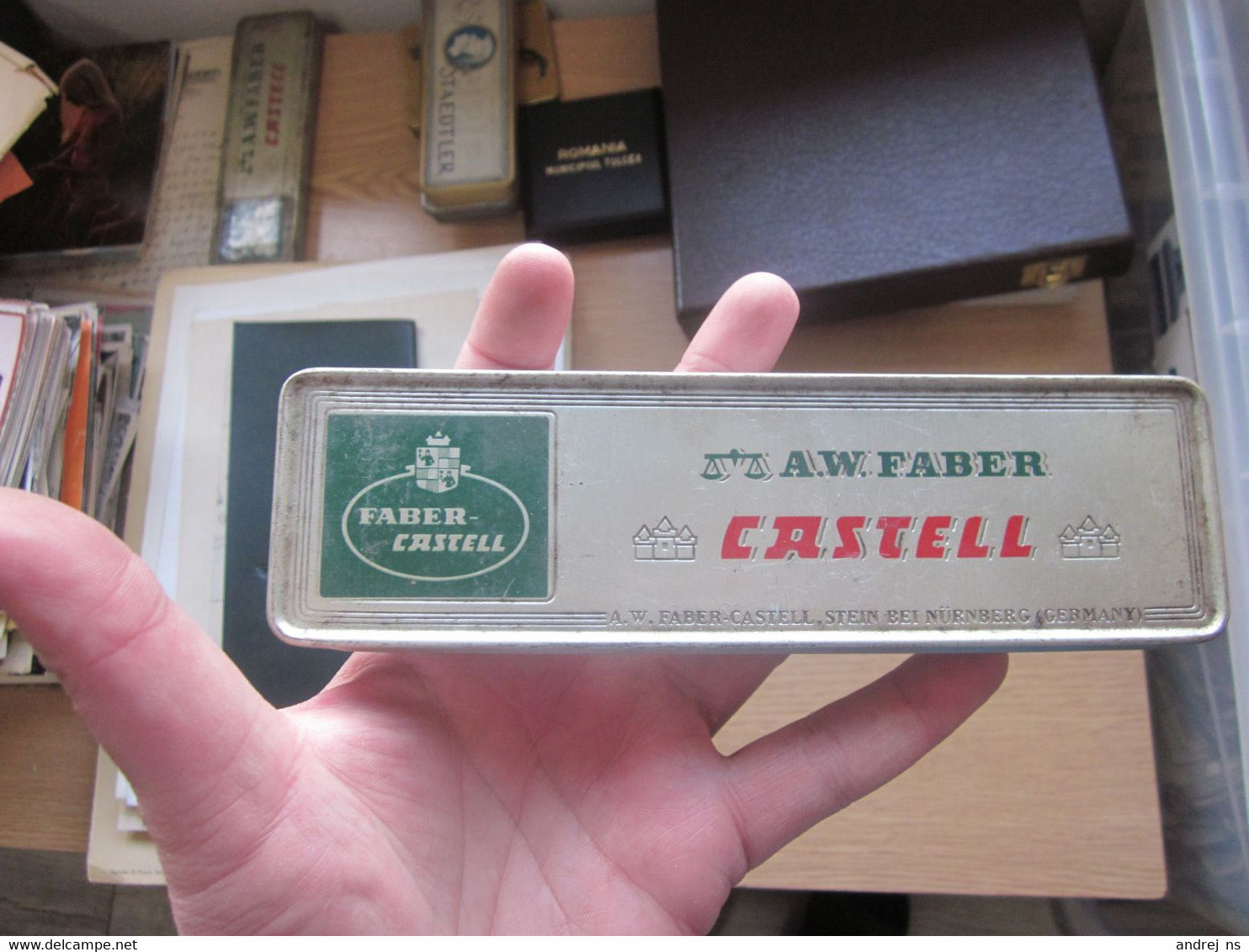 Pencil Box,A W Faber Castell Stein Bei Nurnberg Tin - Estaño
