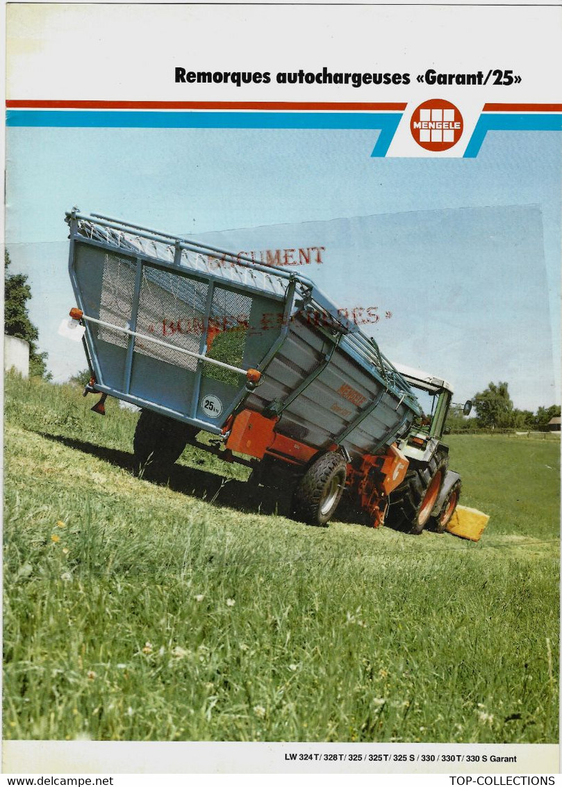 AGRICULTURE MACHINES AGRICOLES 1997  REMORQUES AUTOCHARGEUSES GARANT  25 SERIE LX   MARQUE MENGELE - Werbung