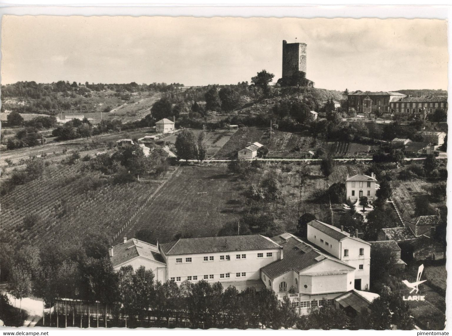 EN AVION AU DESSUS DE MONTCUQ VUE AERIENNE LAPIE - Montcuq