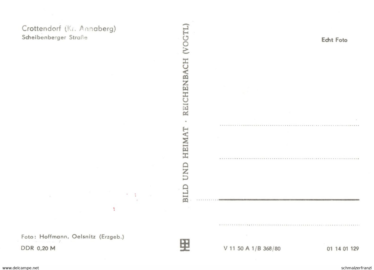 AK Crottendorf Scheibenberger Straße A Scheibenberg Elterlein Schlettau Sehma Cranzahl Neudorf Annaberg Erzgebirge DDR - Scheibenberg