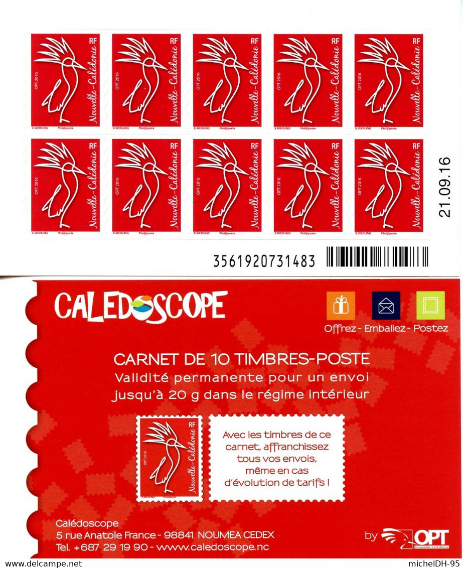 Nouvelle Calédonie - 2016 - Autoadhésif  - Le Cagou Stylisé Phil@poste Daté 210916 - NEUF - No C1289 - Cote 90,00 € - Libretti