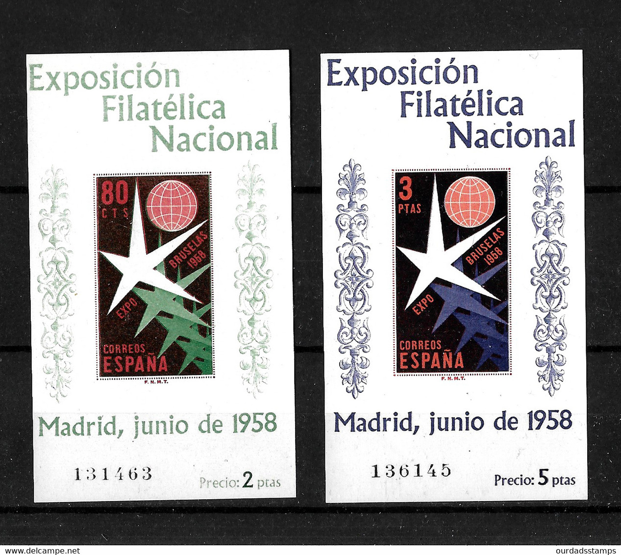 Spain, 1958 Philatelic Exhibition Minisheets MNH (S539) - Blocs & Hojas