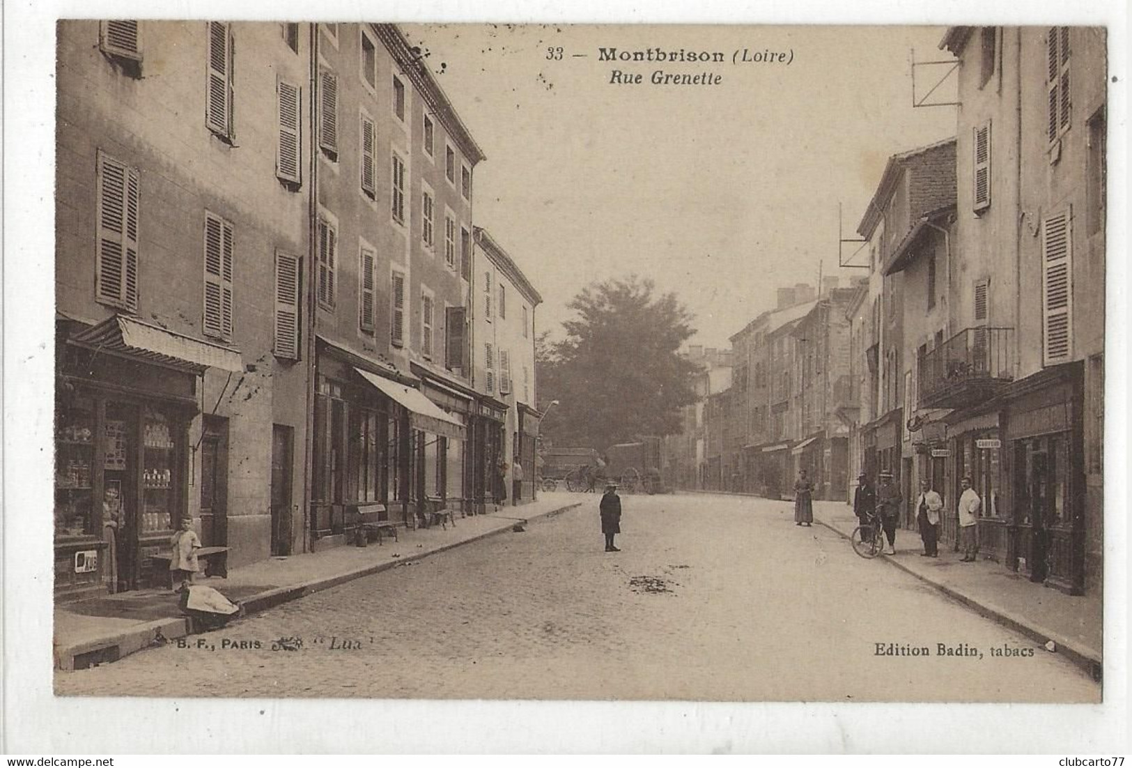 Montbrison (42) : La Rue Grenette Prise Du Magasin Epicerie En 1918 (animé) PF. - Montbrison