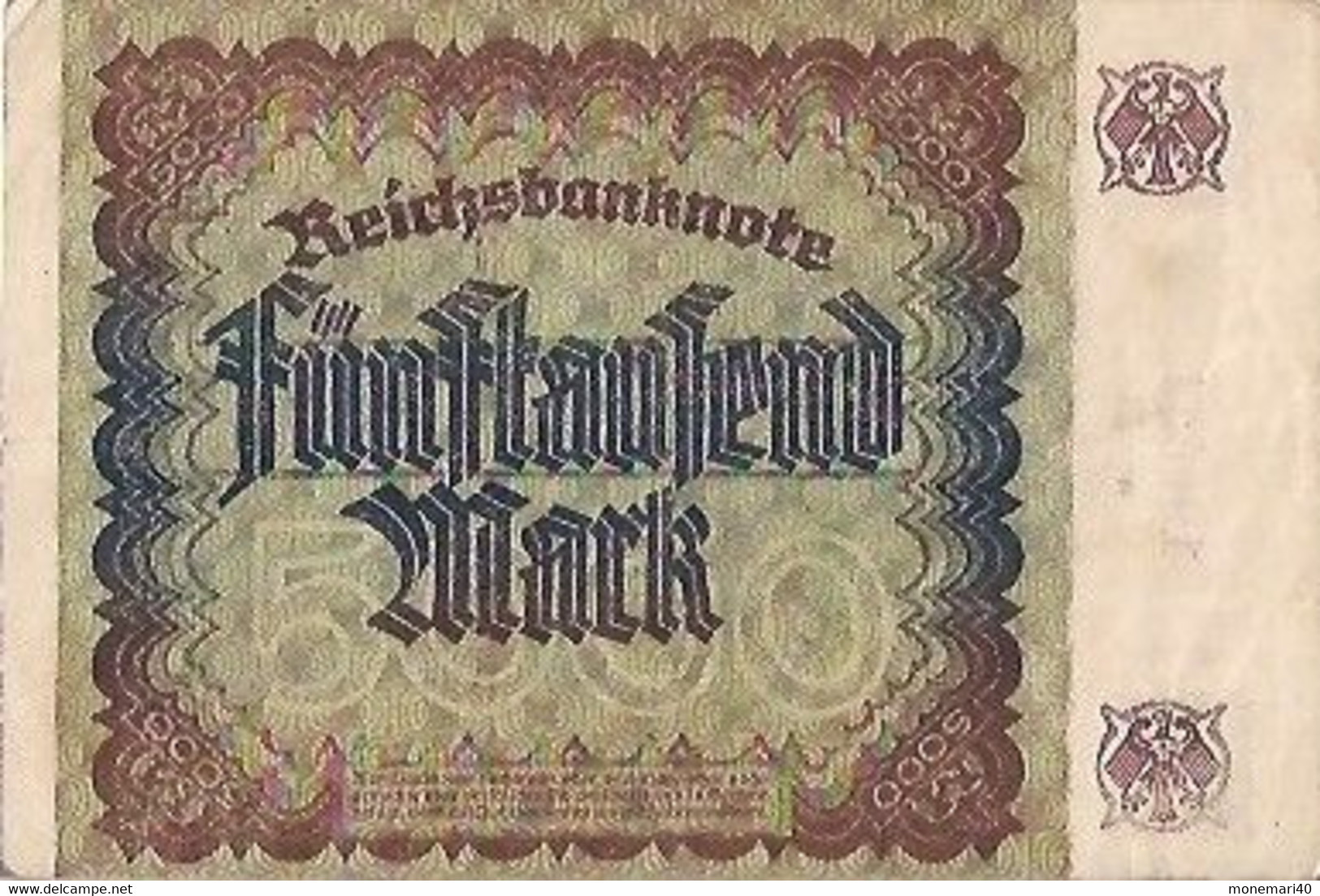 ALLEMAGNE 5000 MARK - J 199651 W - REICHSBANKNOTE - 2 DÉCEMBRE 1922 - 5000 Mark