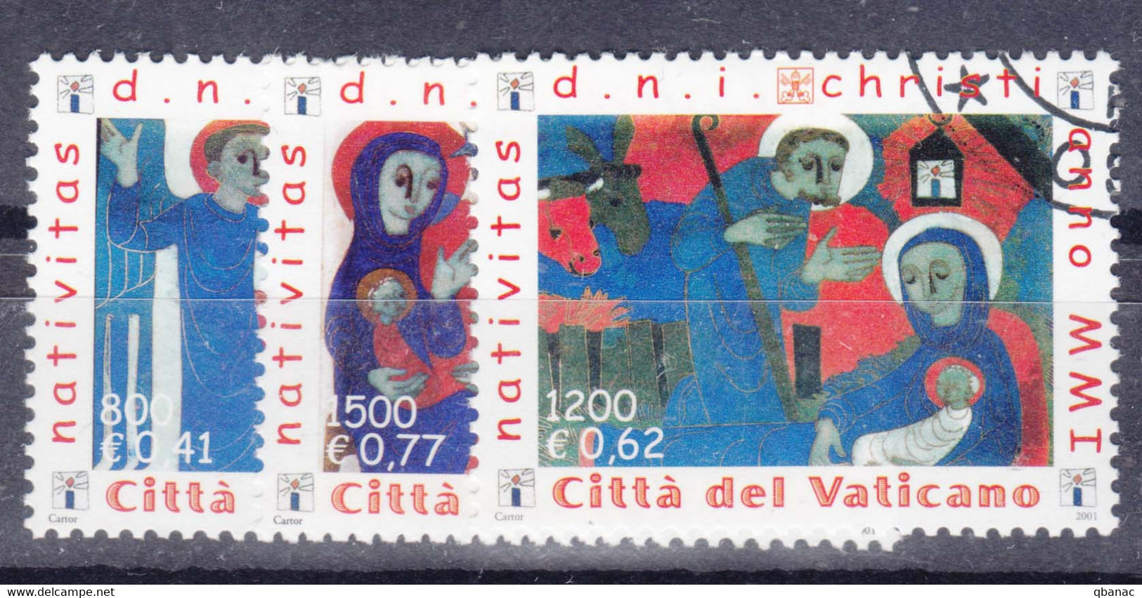 Vatican 2001 Mi#1390-1392 Used - Oblitérés