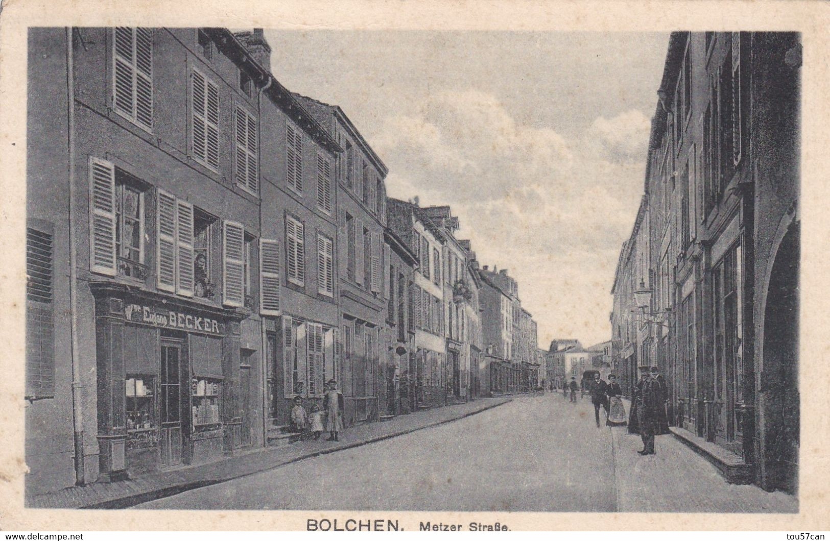 BOLCHEN - BOULAY  -  MOSELLE - (57) - CPA ALLEMANDE DE 1918....CLICHE PEU COURANT - METZER STRASSE - Boulay Moselle