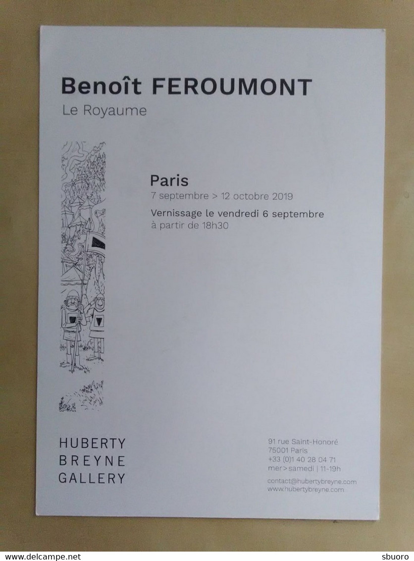 Carton Flyer Invitation Vernissage Le Royaume Benoît Feroumont. 2019. Huberty Breyne Gallery. Format A5. ABE - Künstler D - F