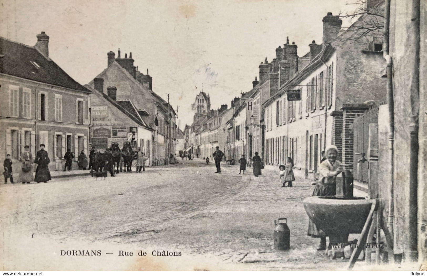 Dormans - La Rue De Châlons - Villageois Fontaine - Dormans