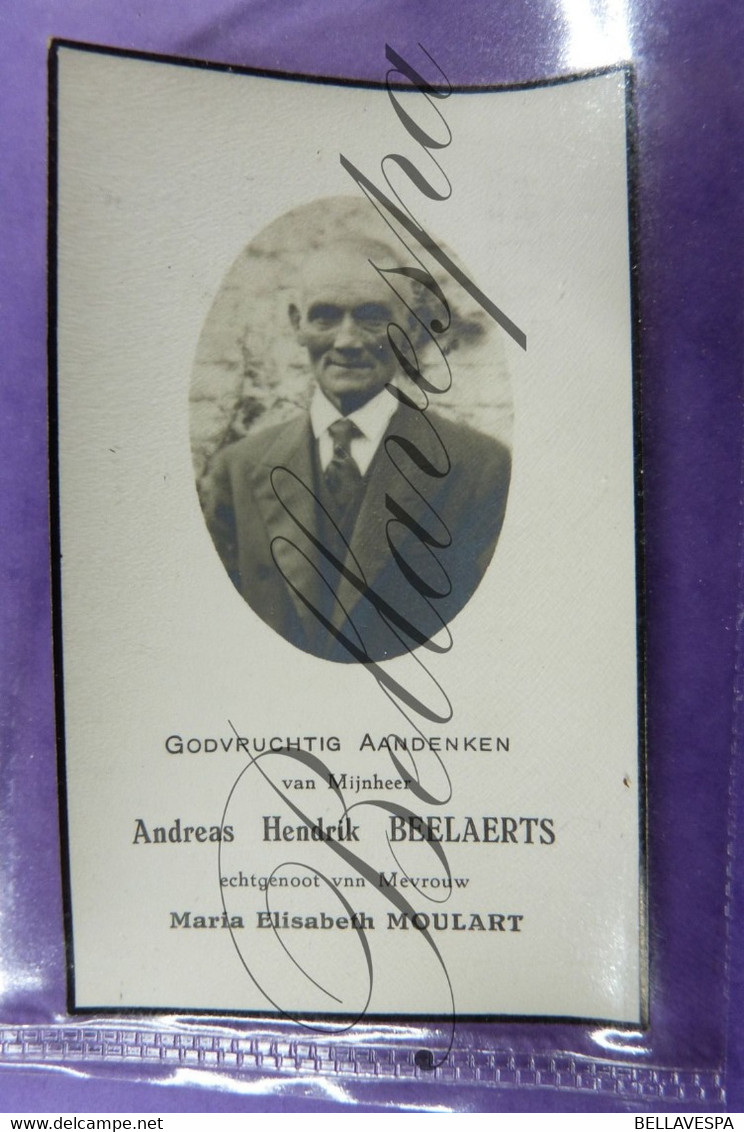Bidprentje Andreas BEELAERTS Echt M. Moulart.  Mechelen 1867-1938 - Andachtsbilder