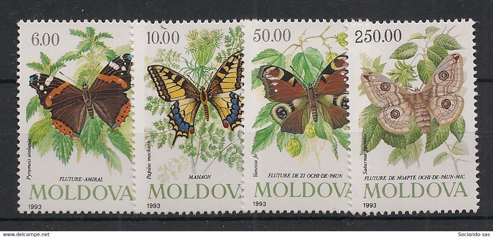 MOLDOVA - 1993 - N°Mi. 77 à 80 - Papillon / Butterfly - Neuf Luxe ** / MNH / Postfrisch - Papillons