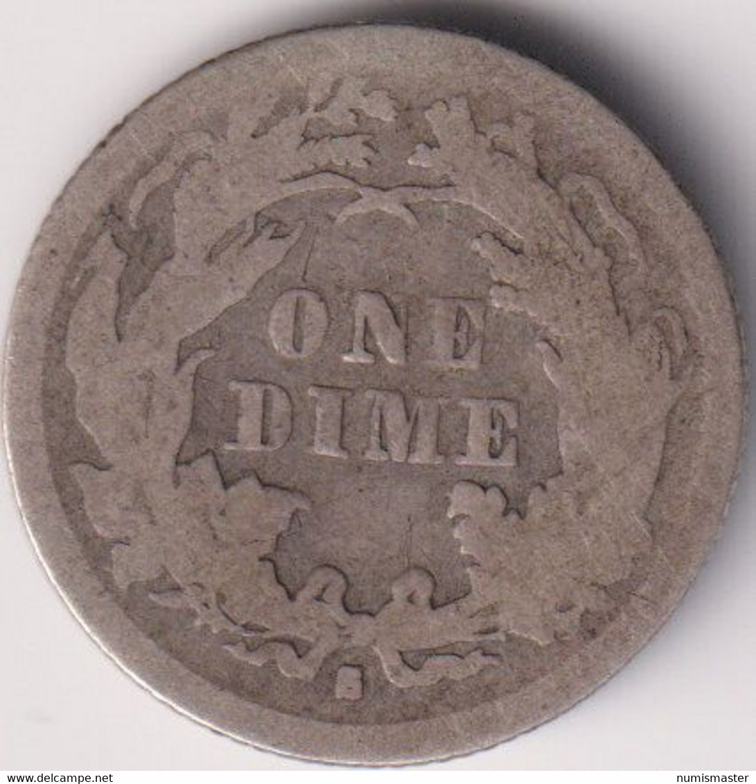 1876 S , SEATED LIBERTY DIME - 1837-1891: Seated Liberty (Liberté Assise)