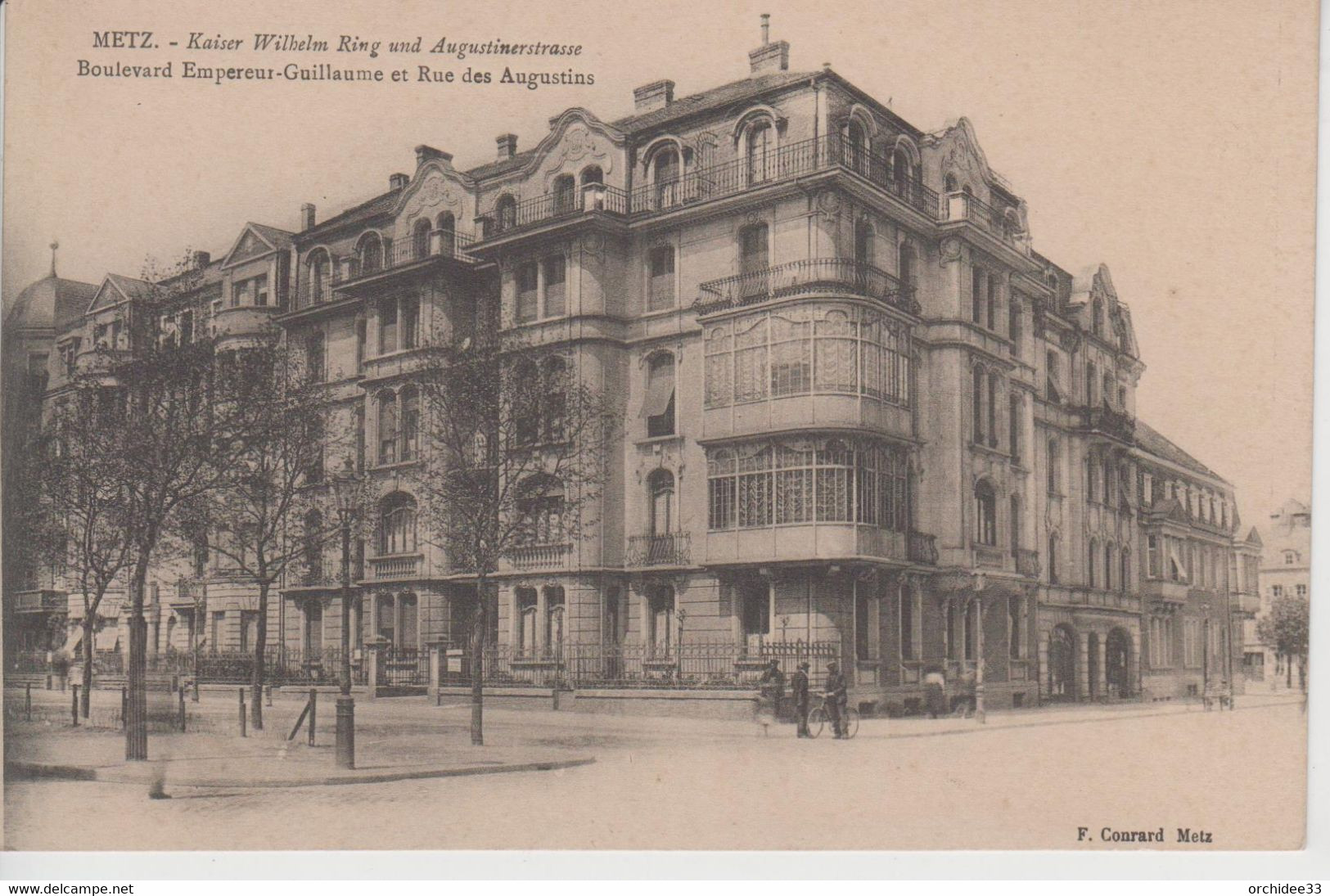 CPA Metz - Boulevard Empereur Guillaume Et Rue Des Augustins (légende Bilingue) - Metz