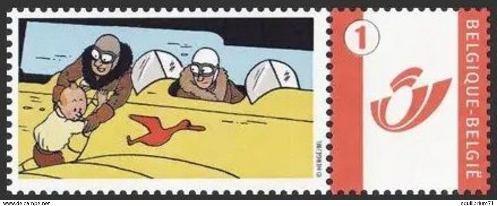 DUOSTAMP/MYSTAMP**  Tintin, Avion/Kuifje, Vliegtuig/Tim, Flugzeug/Tintin, Airplane - (Hergé) - Sous Blister/Verpakt - Philabédés (comics)