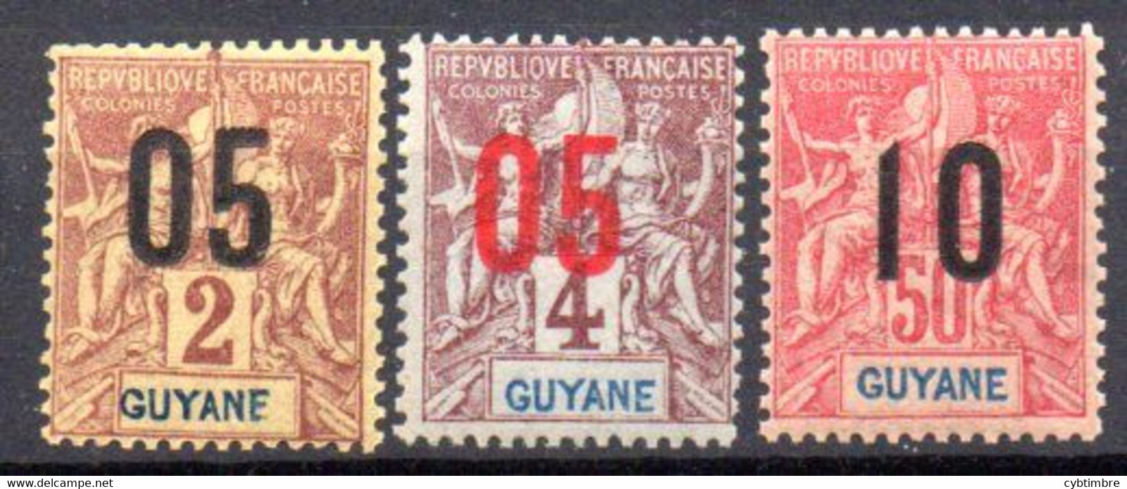 Guyane: Yvert  N° 66-67-72**; MNH - Unused Stamps