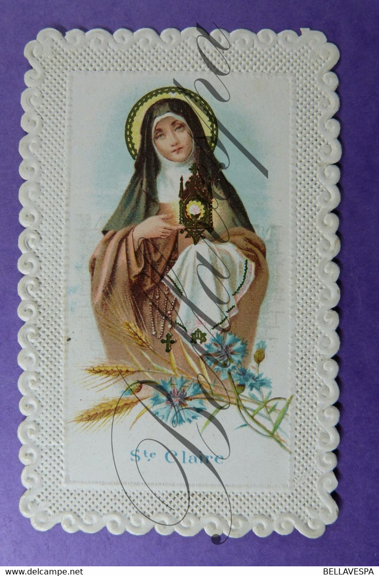 Holy card  Dentelle Kant Lace  x 4 pc Ste Claire -Ste Anne-Marie Reine du Ciel-Ecce homo.