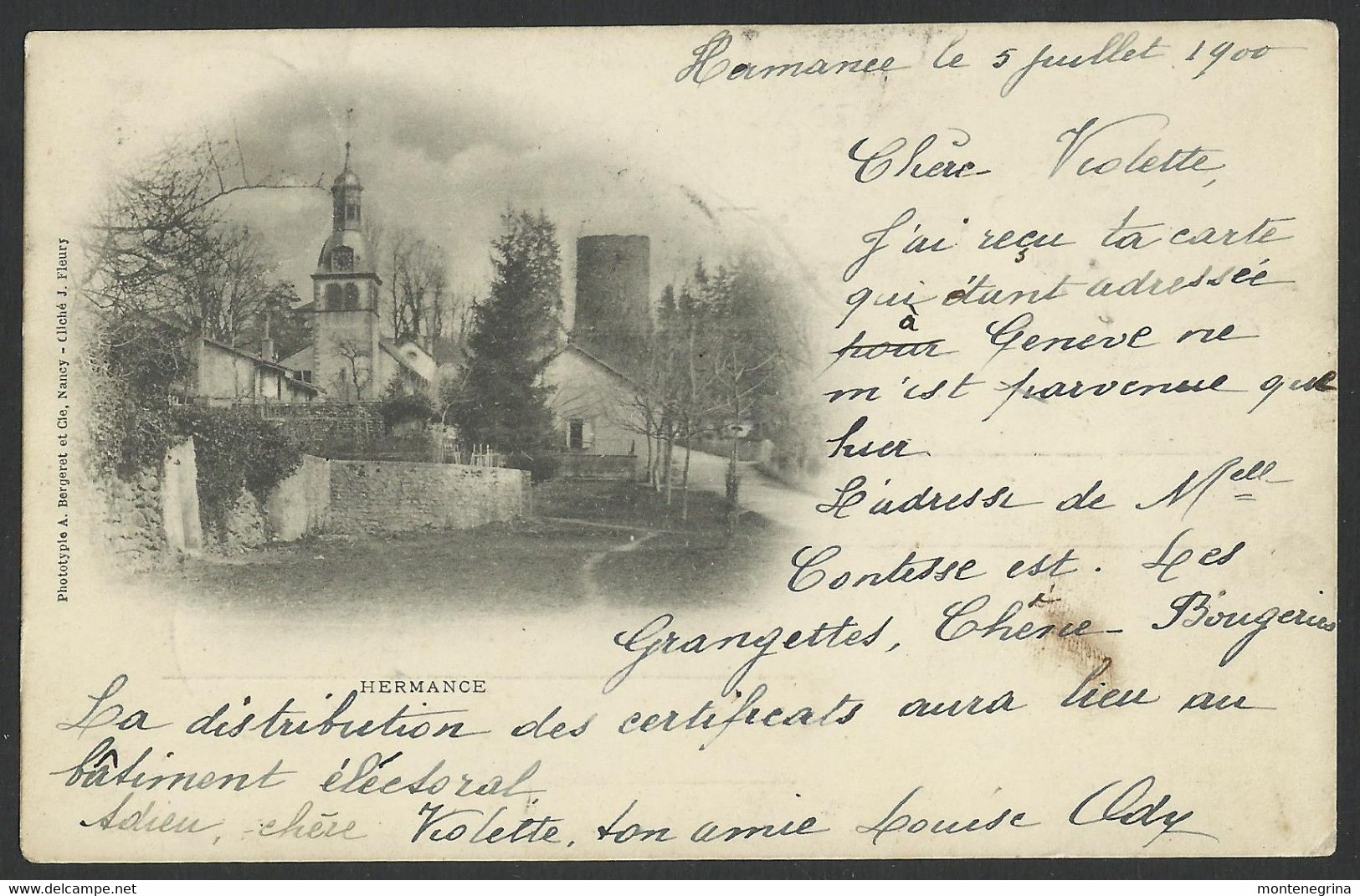HERMANCE - L'Eglise 1900 Fototuple, Bergeret Et Cie - Old Postcard (see Sales Conditions) 05943 - Hermance