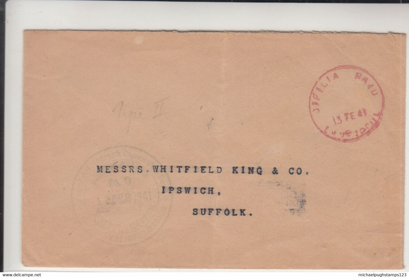 G.B. / Official Mail / Liverpool Blitz Mail - Unclassified