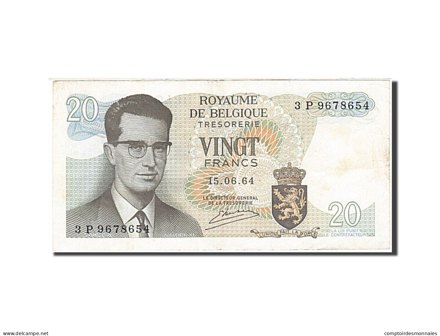 Billet, Belgique, 20 Francs, 1964-1966, 1964-06-15, KM:138, TTB - Sonstige & Ohne Zuordnung