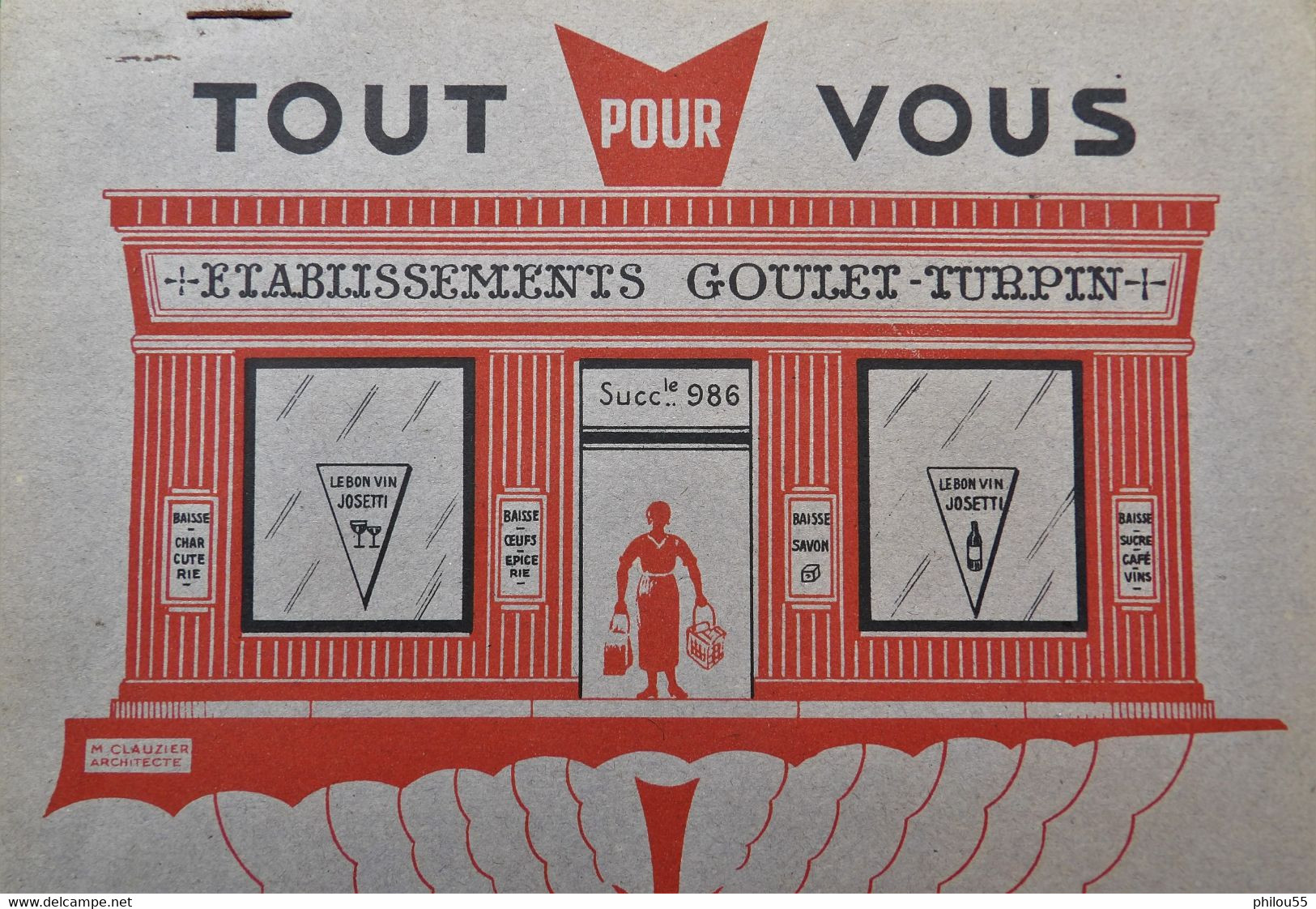 Ancien Protege Cahier D'Ecole PUBLICITAIRE GOULET TURPIN 51 REIMS Pas Courant 2eme Couleur - Protège-cahiers