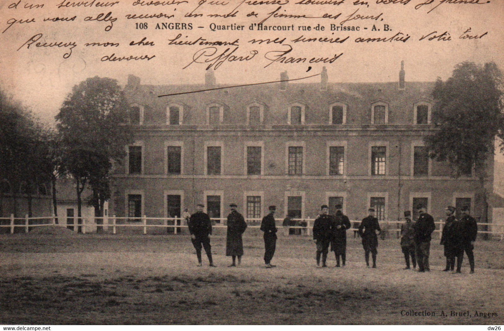 Caserne D'Angers - Quartier D'Harcourt Rue De Brissac, Militaires - Collection A. Bruel - Carte N° 108 De 1916 - Barracks