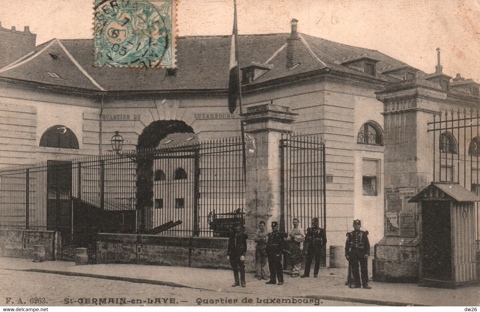 Caserne De St Saint Germain-en-Laye - Quartier De Luxembourg, Entrée - Carte F.A. N° 6263 En 1905 - Barracks
