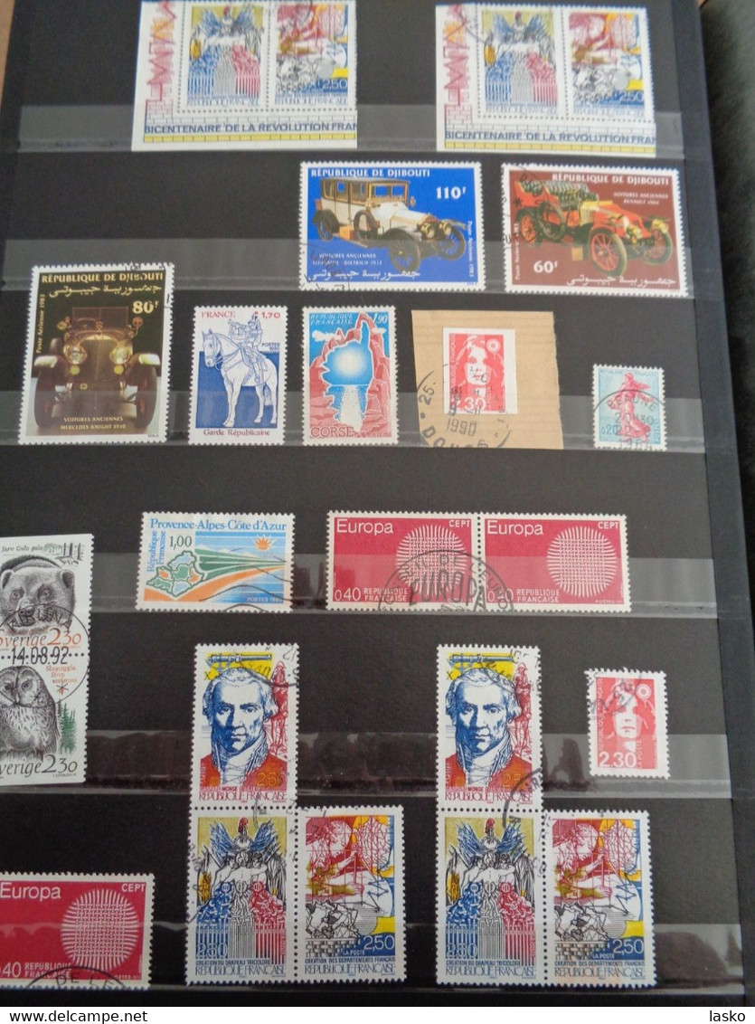 ALBUM TIMBRES FRANCE - VATICAN - PALESTINE - PAYS BAS - ALLEMAGNE - MONACO - TUNISIE - ALGERIE - oblitérés ou non