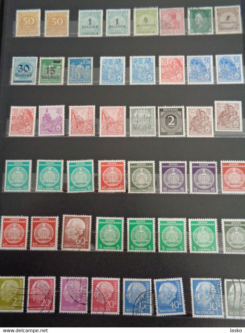 ALBUM TIMBRES FRANCE - VATICAN - PALESTINE - PAYS BAS - ALLEMAGNE - MONACO - TUNISIE - ALGERIE - oblitérés ou non