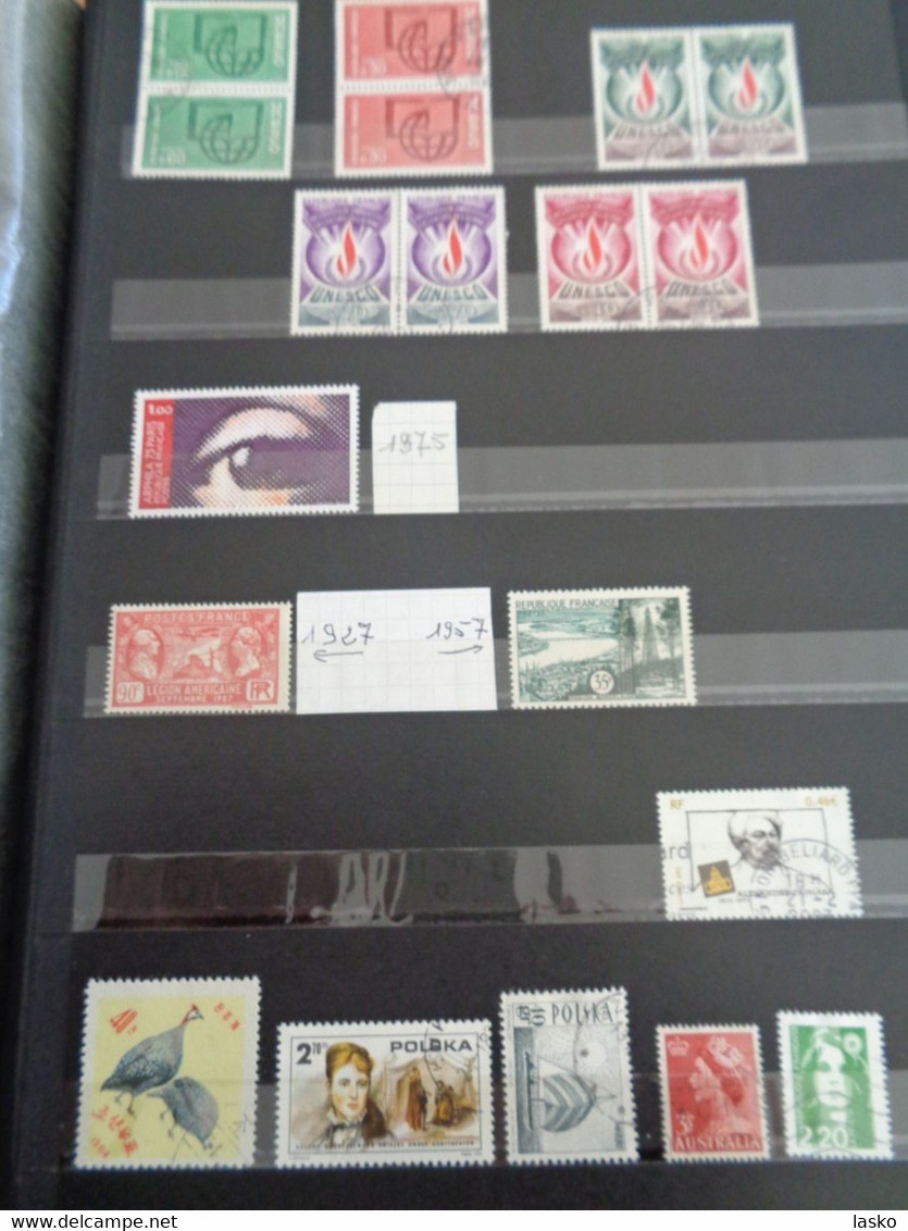 ALBUM TIMBRES FRANCE - VATICAN - PALESTINE - PAYS BAS - ALLEMAGNE - MONACO - TUNISIE - ALGERIE - oblitérés ou non