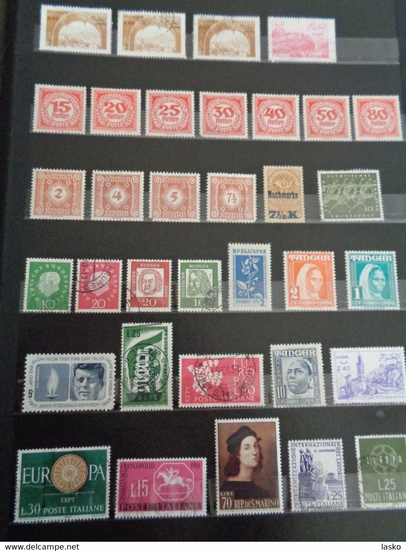 ALBUM TIMBRES FRANCE - VATICAN - PALESTINE - PAYS BAS - ALLEMAGNE - MONACO - TUNISIE - ALGERIE - oblitérés ou non