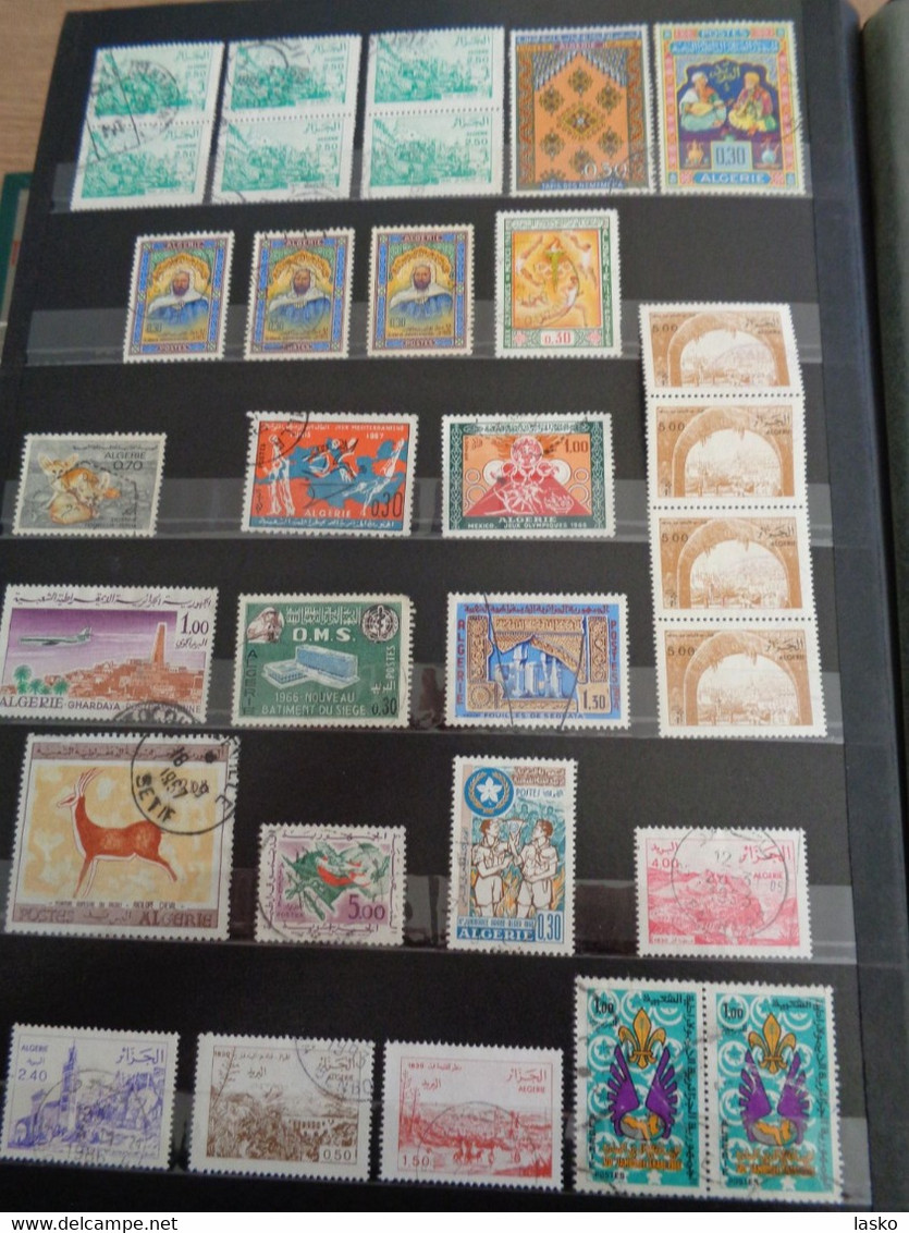 ALBUM TIMBRES FRANCE - VATICAN - PALESTINE - PAYS BAS - ALLEMAGNE - MONACO - TUNISIE - ALGERIE - oblitérés ou non