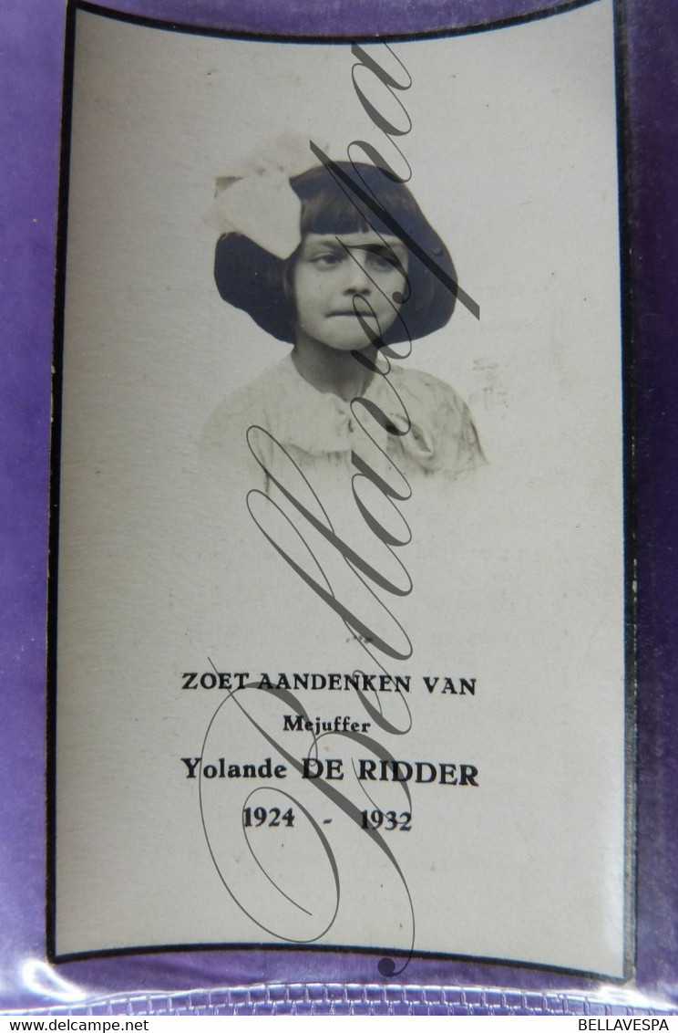 Bidprentje Yolande DE RIDDER 1924-1932 - Andachtsbilder