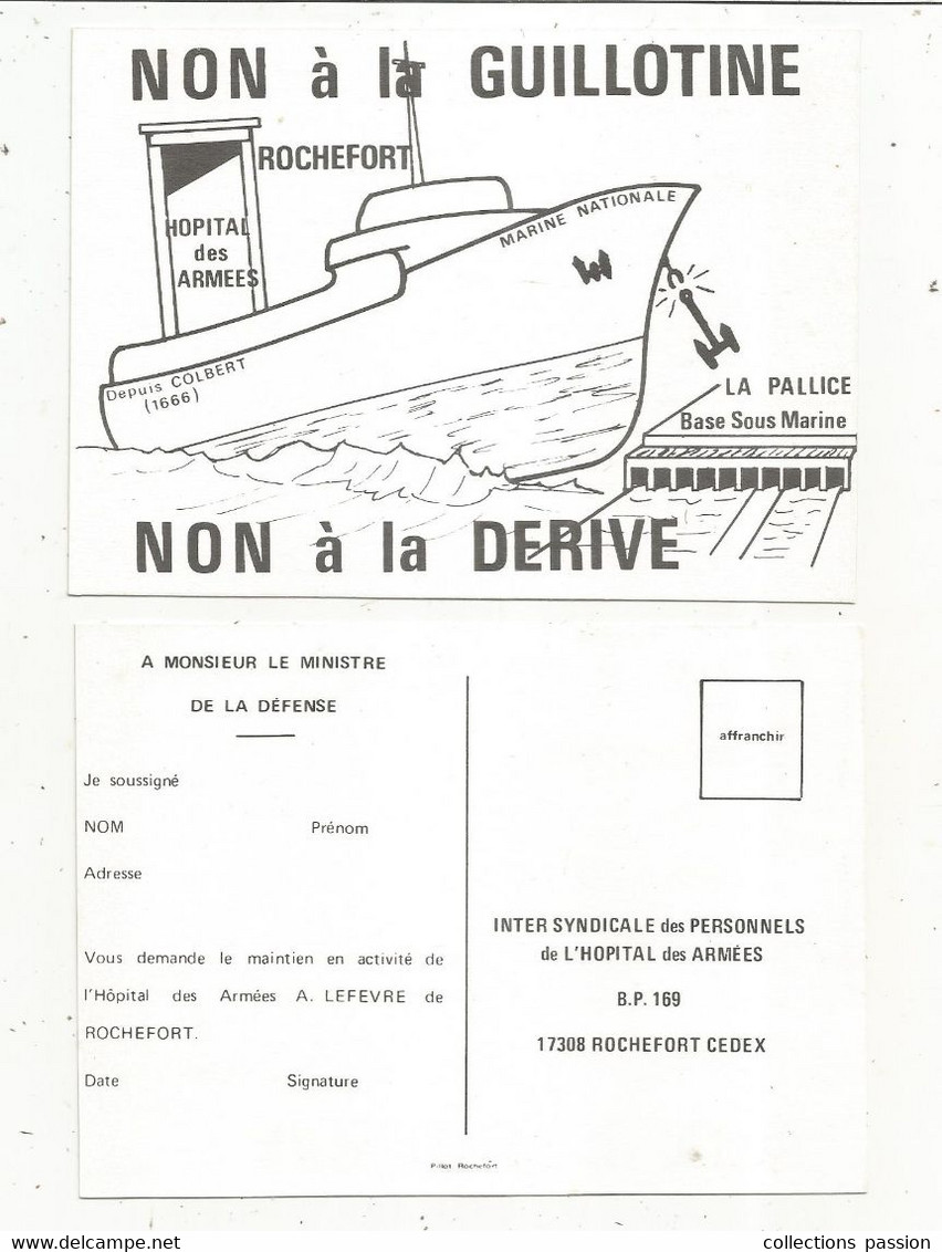 Cp, Politique , Inter Syndicale Des Personnels De L'hopital Des Armées, Rochefort, La Pallice Base Sous Marine - Non Classés